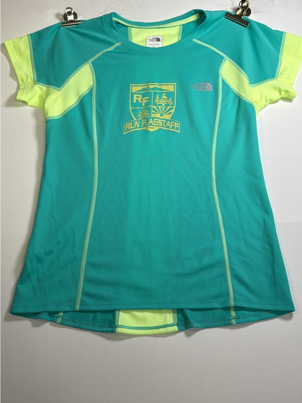 The North Face Teal & Neon Lime Women's Running Tee